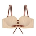 thumbnail image 2 of EaskTriop Push Up Bra for Women Wireless Strapless Bra Front Tie Padded Supportive Bralette Seamless Plunge Everyday Comfort Bras, 2 of 6