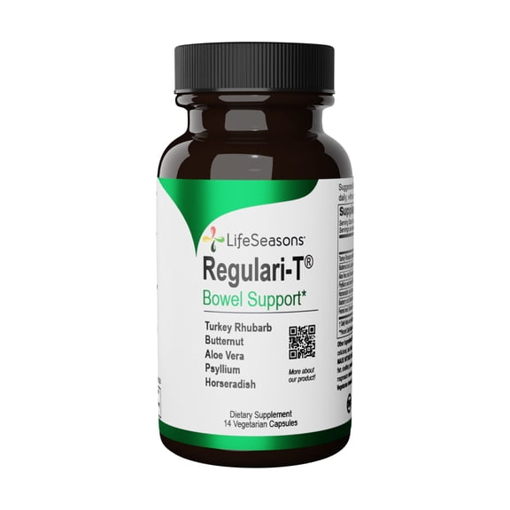 LifeSeasons - Regulari-T - Constipation Relief Supplement - Natural Laxative - Maintain Healthy Colon Regulation and Elimination - Stool Softening - Reduce Gas Discomfort - 14 Capsules