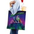 thumbnail image 4 of Night of the ZoopocalypseBolso de tela con estampado de lienzo para mujer, bolsa de compras reutilizable y estética, con cremallera interior, regalo para mujer,38*45cm., 4 of 6