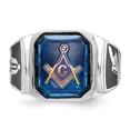 thumbnail image 5 of Real 14kt White Gold Men's Masonic Ring Size: 10; for Adults and Teens; for Women and Men, 5 of 5