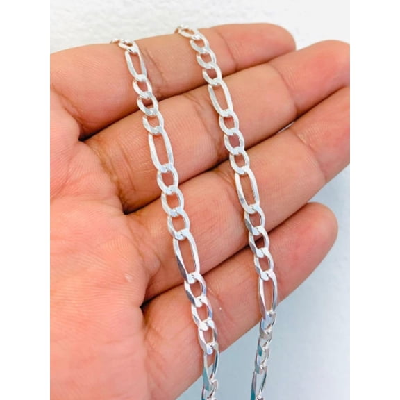 925 Sterling Silver Figaro Link Chain Necklace for Men 24" 16g 5mm / Mens Figaro Link Necklace / Cadena Figaro Link en Plata Pura Para Hombre