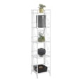 thumbnail image 3 of Pemberly Row Five-Tier Folding Metal Shelf with Scroll Design in White Metal, 3 of 10