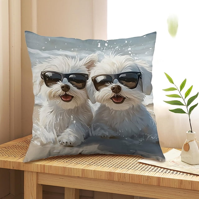 Funda de cojín decorativa | Funda de cojín de tela flocada de 45x45 cm | Diseño con estampado animal para sofá, dormitorio y sala de estar | Juego de 1