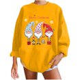 thumbnail image 1 of Pompotops Automne et Hiver Femmes Pull Imprimé de Noël Col Rond Manches Longues Blouse Unie Hauts Sweat-Shirts, 1 of 1