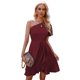 thumbnail image 2 of SAYOO , vestidos de noche de verano para mujer, color sólido, un hombro, volantes, minivestido de fiesta para mujer SAYOO Moda, 2 of 9
