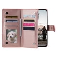 thumbnail image 4 of for iPhone 13 Wallet Case with Card Holder & Kickstand & Wrist Strap, Flip Folio Book Style PU Leather Shockproof Protective Phone Cover with Crossbody Strap for iPhone 13, Rosegold, 4 of 11