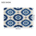 thumbnail image 2 of 2 Piece Bath Mat Set with U-Shaped Toilet Mat and Rectangle Bath Rugs Non Slip Machine Washable Bathroom Mats Intricate Blue and White Tie-dye, 2 of 7