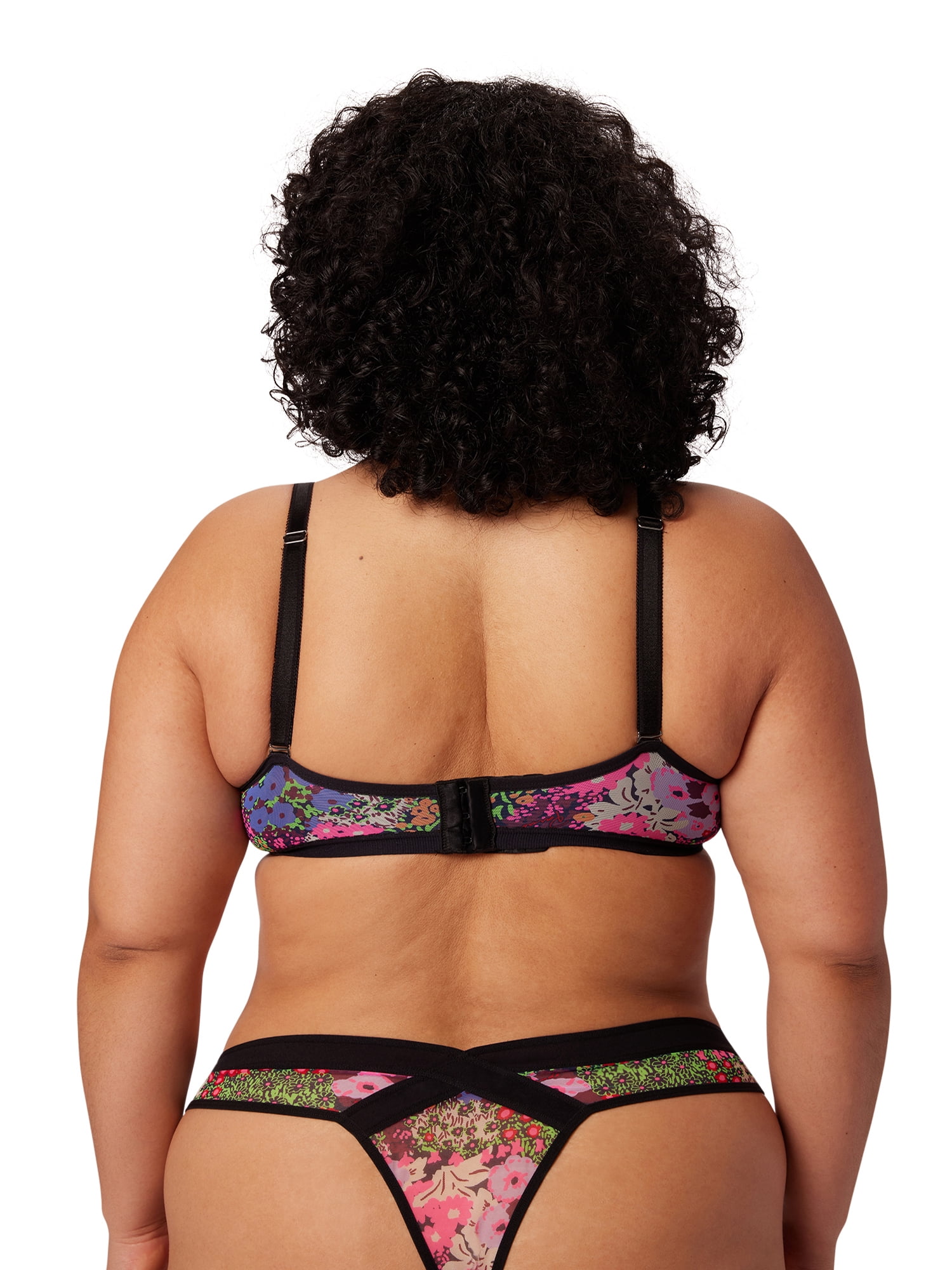Parade Mesh Floral Print Underwire Demi Bra, Sizes XS to 3XL