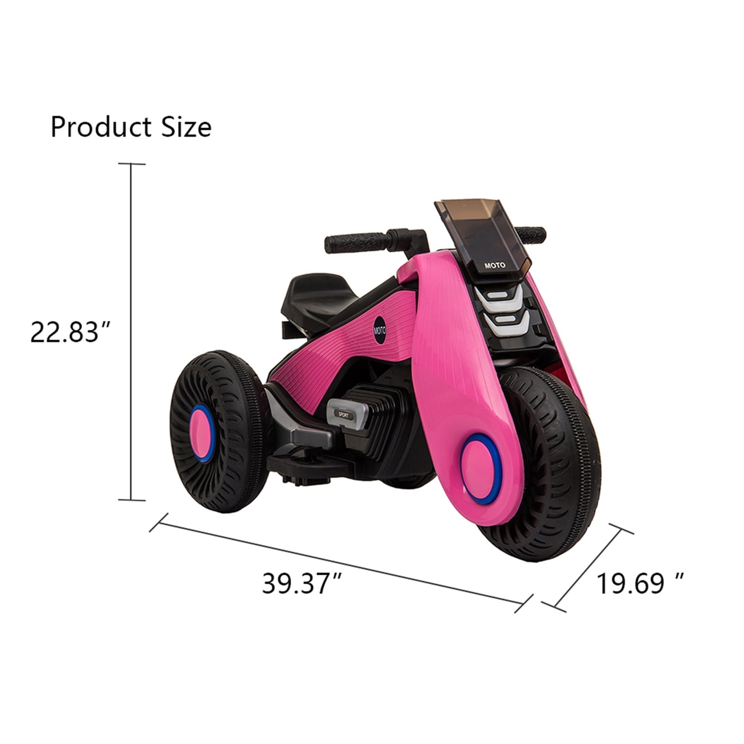 CIPACHO Kids Ride on Motorcycle, 6V Battery Powered 3 Wheels Motorcycle Toy for Children Boys & Girls, Electric Ride on Motorcycle, Pink