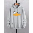 thumbnail image 5 of Sudaderas con capucha de interés con estampado de pato de dibujos animados para hombres con bolsillo de canguro, jersey con capucha con cordón de moda y ventilación holgada y cómoda, 5 of 5