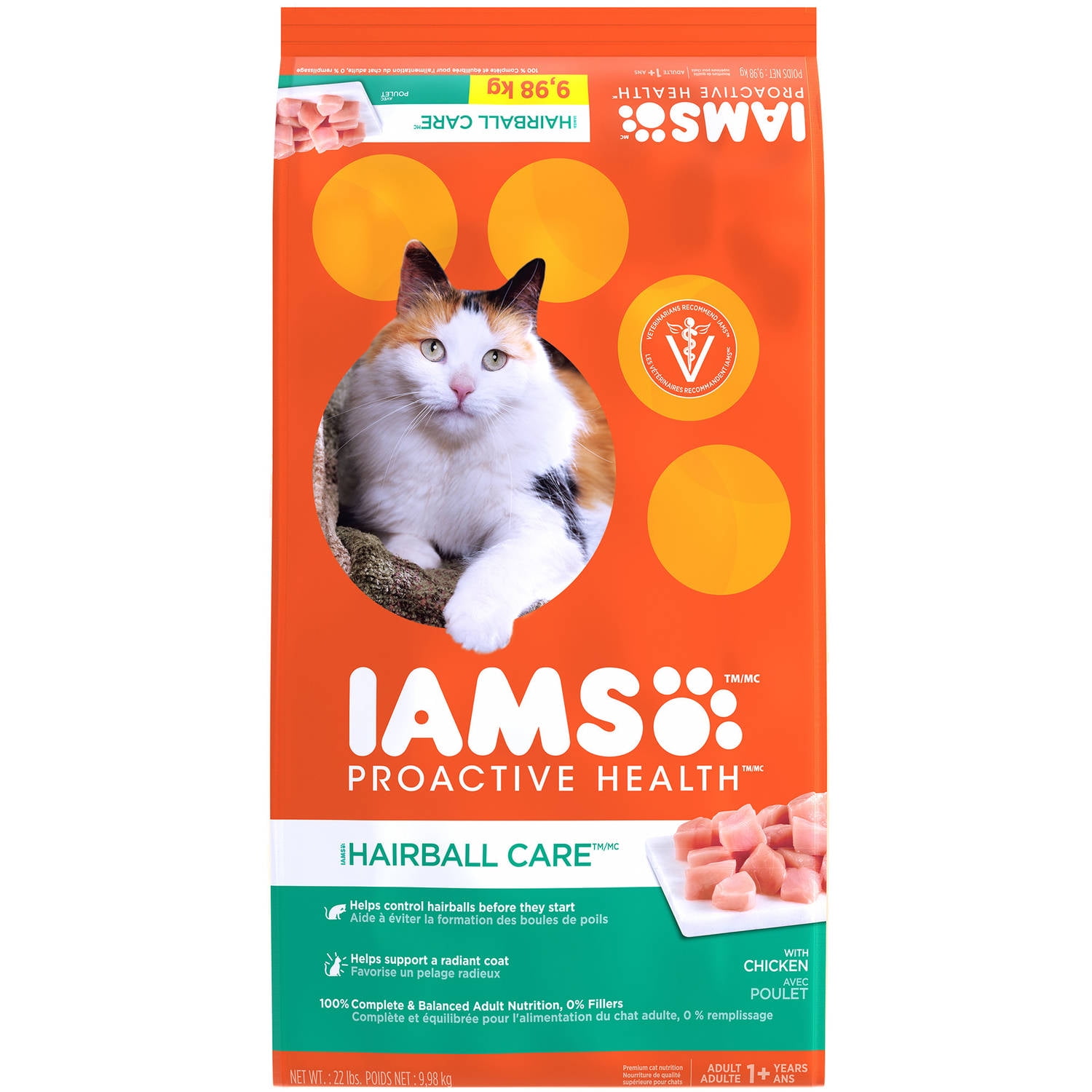 iams cat food hairball control