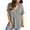 Gray, variant on Womens Dressy Summer Tops V Neck Short Sleeve Cooling Lightweght Rayon Shirt Loose Solid Color Tunics Blouses (XL, Navy)