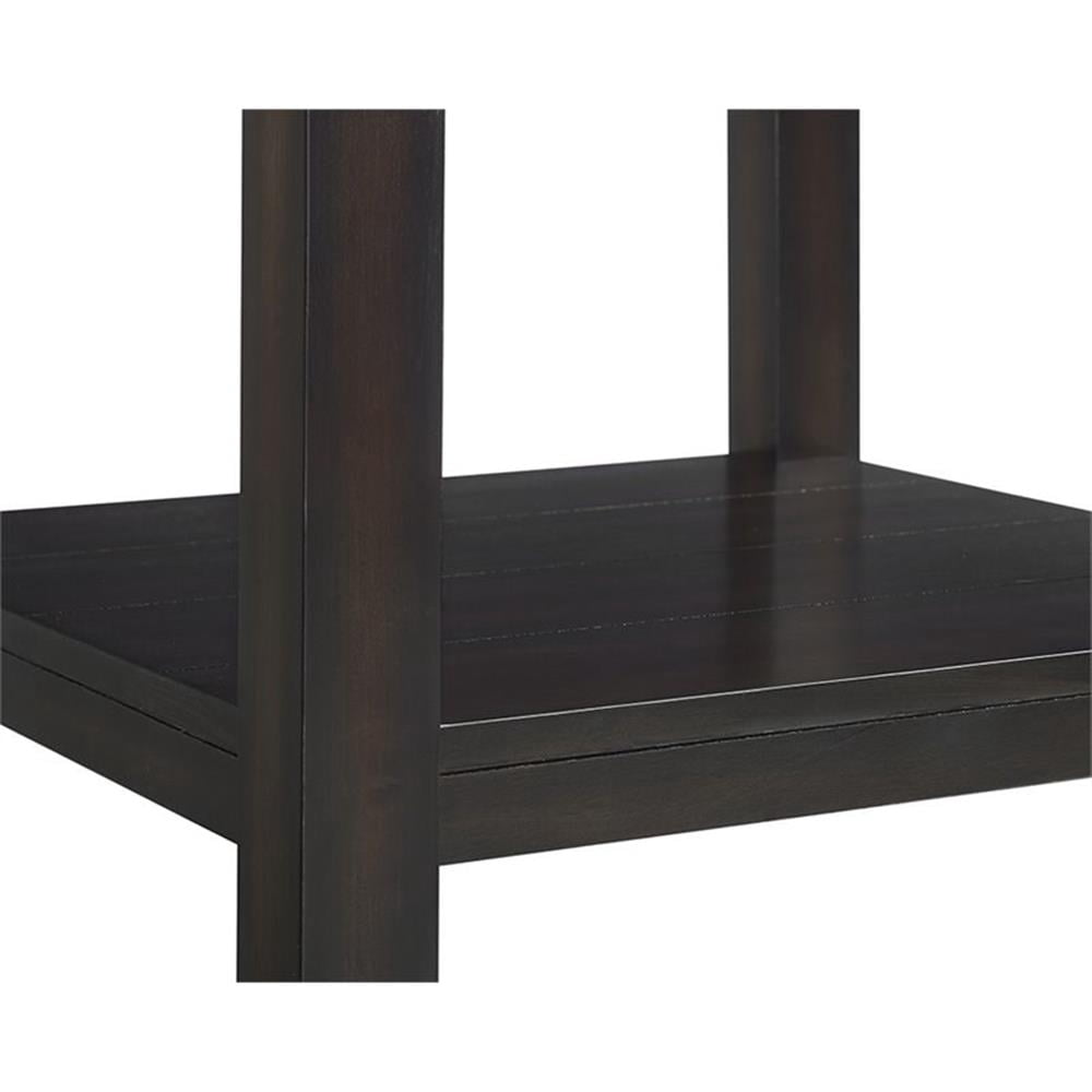 Picket House Furnishings Caleb Square Marble Top End Table in Espresso