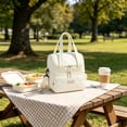 thumbnail image 5 of Double Layer Insulated Lunch Bag - Multi - Functional Portable Tote, Nylon Material, Compact Design for Office, Picnic, and Outdoor Use, Waterproof & Easy to Clean,Beige, 5 of 5