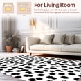 thumbnail image 2 of ODIKA 2'x3' Machine Washable Non-Slip Area Rug, Interlocking Spotted with Monochrome Abstract Motifs High Traffic Rug, Black, 309883, 2 of 7