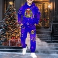 thumbnail image 2 of Christmas Boys Themed Print Hoodie and Jogger Pants Outfit 2 Piece Warm Loungewear for Holiday Toddler and Youth, 2 of 7