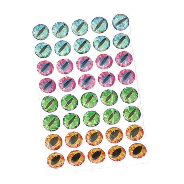 Eyes 4D Holographic Eye Lure Making Flies Fly Tying Material - Multicolor, 12mm-40 Pieces