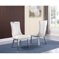 thumbnail image 3 of Ensemble de Salle à Manger 5pc en Marbre Blanc Rond avec Acier Inoxydable Argenté et 4 Chaises, 3 of 4