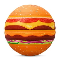 Kuangmi Size7 Basketball (29.5 inches) - Burger Pattern PU Basketball, Fun Street Basketball for Teenagers and Young People, Indoor and Outdoor Sports Equipment