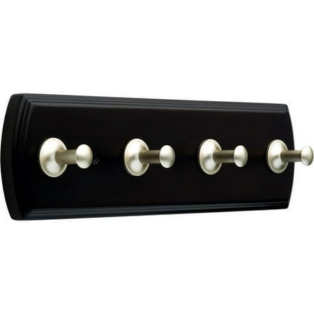 DISCONTINUED Brainerd 9" File Design 4-Hook Rail, Espresso and Pearl