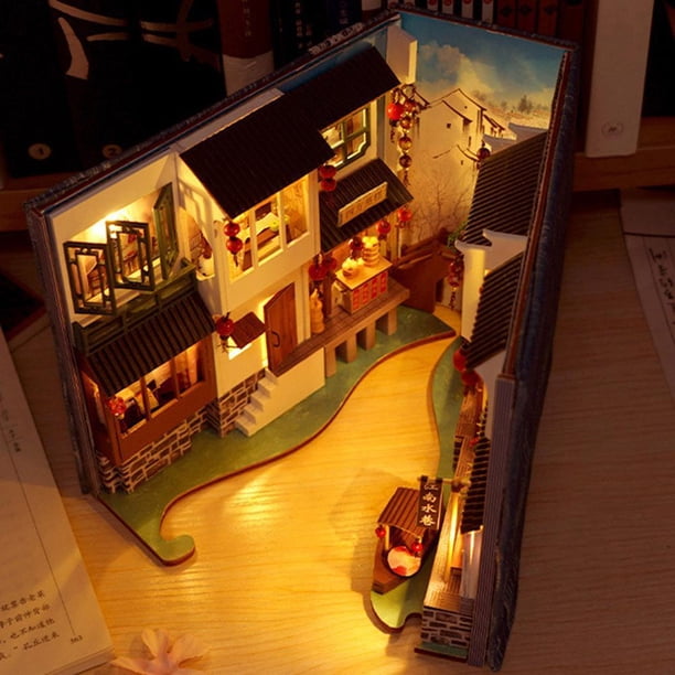 Kit de muebles de casa de muñecas de madera DIY con decoración de casa de muñecas para niños ligeros