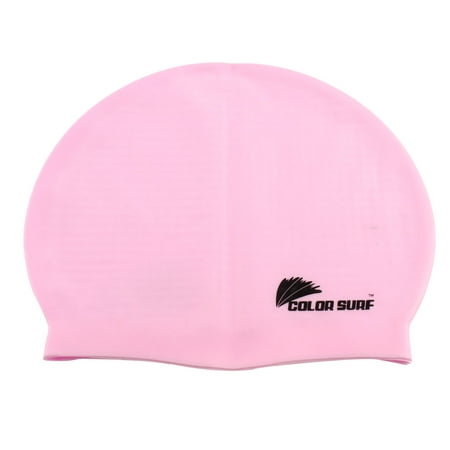 Elastic Nonslip Pure Pink Color Swimming Sports Silicone Swim Cap For ...