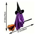 thumbnail image 3 of Orangide Outdoor Halloween Decoration Hanging Ghost Witch, 28 In Large Hanging Flying Ghost on Broomstick with Witch Hat Lighted, Ghost Decor for Porch Yard Tree, 3 of 6