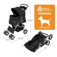 thumbnail image 4 of Wubio 4 Wheels Pet Stroller Dog Cat Stroller for Small Medium Dog Cats Foldable Carrier Jogger Travel Puppy with Storage Basket and Cup Holder (Black), 4 of 15