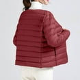 thumbnail image 5 of Dwaogom Women'S Ultra Light Weight Short Down Jacket Solid Color Lightweight Down Jacket Round Neck Short Jacket Long Sleeved Cotton Jacket, 5 of 5