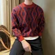 thumbnail image 5 of Suéter de punto para hombre, ropa popular coreana para otoño e invierno, jersey de cuello redondo y redondo, estilo vintage, 5 of 5