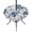 Blue, Navy, White, variant on Round Outdoor Tablecloth with Umbrella Hole and Zipper, Rustic Flowers Tablecloth with Elastic Waterproof, Sage Green Pastoral Botanical Floral Leaves Patio Table Covers for 55" - 60" Pool Tables