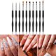 thumbnail image 5 of Juego de pinceles de 10 piezas: herramientas de diseño y pintura con pincel para gel de extensión de uñas, pincel para gel de uñas y pincel delineador para salones de manicura, 5 of 8