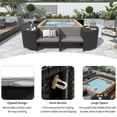 thumbnail image 2 of Seizeen Spa Surround Furniture for Hot Tub, 74'' Hot Tub Accessories Patio Spa Frame, Rattan Sectional Sofa for Outdoor Spa with Wood Bench, Cushioned Loveseat, Storage Cabinet, Gray, 2 of 13