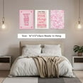 thumbnail image 6 of Trendy Preppy Canvas Wall Art Framed Set of 3 Pink Lucky You Poster Prints Queen of Hearts Poker Aesthetic Pictures Retro Guest Check Decor Painting for Living Room Bedroom Bathroom 12x16in, 6 of 7