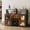 Black, variant on Acekid Wine Cabinet with LED Light, Bar Cabinet with Wine Rack, Glass Holder & Power Outlets, for Living Room Office, Retro Gray