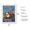 thumbnail image 2 of Mexico - Tomorrow - via Pan American Airways (PAA) - Flag of Mexico - Vintage Airline Travel Poster by Paul George Lawler c.1940 - Japanese Unryu Rice Paper Art Print (Unframed) 17 x 22 in, 2 of 4