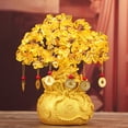 thumbnail image 3 of Bewildely Decoración de de árbol de dinero de cristal, reemplazo de simulación de estilo chino portátil, regalo de decoración de ornamento Decoración del hogar 14x13cm, 3 of 6
