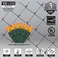 thumbnail image 3 of Wintergreen Lighting Orange Net Lights LED Mesh Lights Christmas String Lights, 4' x 6', 100 Lights - Green Wire, 3 of 5