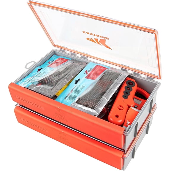 KastKing Waterproof Tackle Box, Fishing Tackle Box Organizer With Exterior Stickers-HyperSeal 3700*2 Deep Tackle Trays,