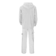 thumbnail image 6 of Print Hoodie and Joggers Two Piece Casual Outfit Pullover Sweatshirt with Matching Full Length Pants White XXXL, 6 of 7