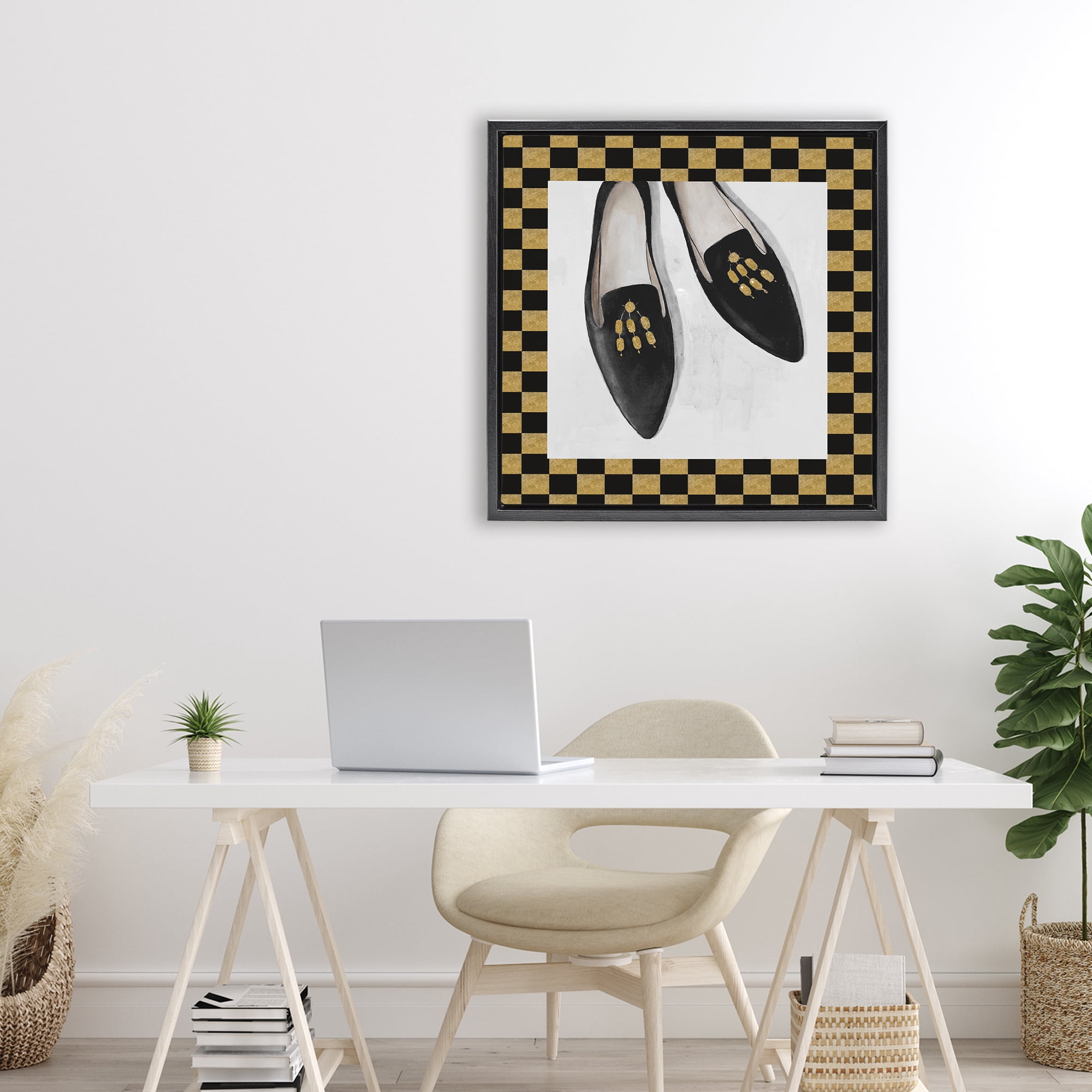 Stupell Industries Luxe Black Flats Black Framed Floater Canvas Wall Art, design by Lorenzo Collective