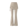 thumbnail image 3 of WAGUTH Women's Skirted Flare Leggings High Waist Ruched Skirt Overlay Bootcut Yoga Pants with Drawstring for Tennis Golf Gym, 3 of 6