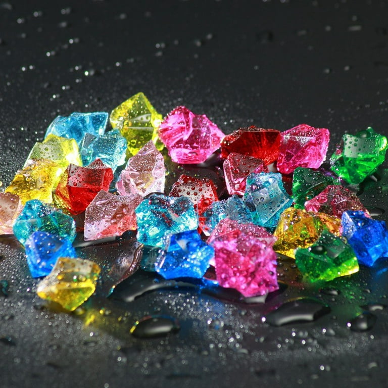 Fule Plastic Gems Ice Grains Colorful Small Stones Children Jewels Acrylic  Gems 