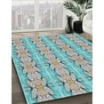thumbnail image 2 of Ahgly Company Indoor Square Patterned Grayish Turquoise Green Novelty Area Rugs, 4' Square, 2 of 6