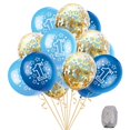thumbnail image 1 of Paquete de 15 globos SHUNTAI para fiesta de cumpleaños, color azul y dorado, 1 of 9