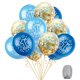 thumbnail image 1 of Paquete de 15 globos SHUNTAI para fiesta de cumpleaños, color azul y dorado, 1 of 9