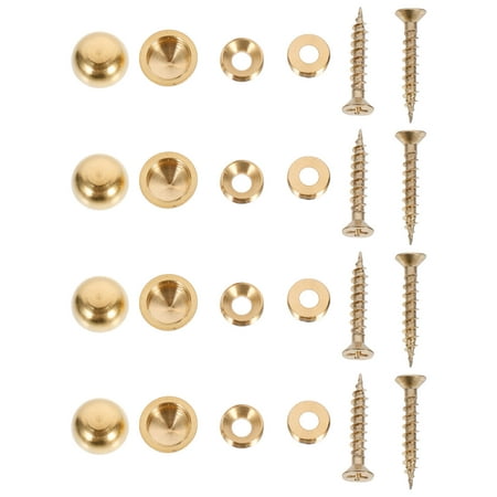 

Frcolor Screw Mirror Decorative Caps Nail Screws Screws Copper Brass Cap Glass Standoff Cap Caps Screws Swivel Metal Nail Cap