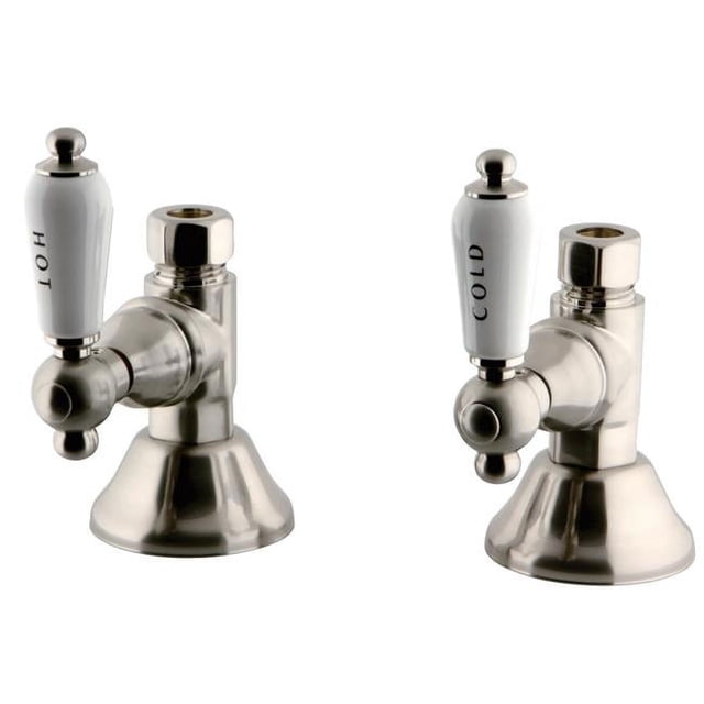 Kingston Brass CCK44158PL Straight Stop Shut Off Valve, Satin Nickel