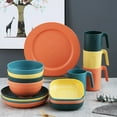 thumbnail image 3 of TEAFIRST Sets of 20 Pieces Plastic Dinnerware , Unbreakable and Reusable BPA Free Multicoloured, 3 of 9