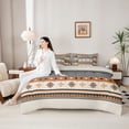 thumbnail image 5 of Homewish Gray Vintage Boho 7 Pieces Full Size Bedding Sets,Minimalist Geometric Full Size Bed in a Bag,Light Gray Reversible, 5 of 8